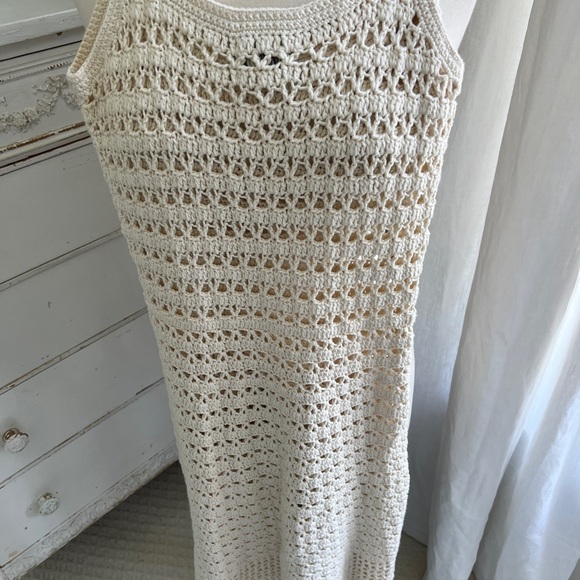Tabitha by Anthropologie Cream Crochet Sleeveless Dress - Picture 3 of 10